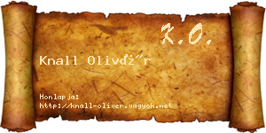 Knall Olivér névjegykártya